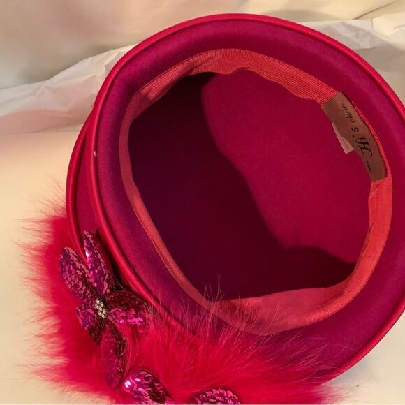 Mr Hi’s Classic  Ladies Pillbox Hat Rhinestone Church Wedding Pink 57.5 cm main image 7